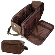 🧳 pavilia dark brown travel toiletry bag for men - water-resistant dopp kit logo