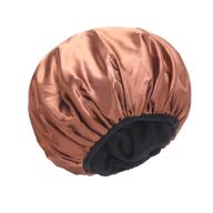 🚿 ultra-size triple layer shower cap for women: microfiber terry cloth, satin-lined, 100% waterproof hat. reusable, breathable, and perfect for extra large, long, and natural hair ladies. logo