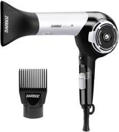 barboz professional ionic ceramic hair dryer with comb concentrator attachment, lightweight 1875 watt tourmaline blow dryer – black&amp;silver logo