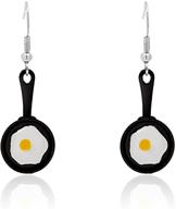 🍳 quirky and stylish tianbangshi funny pan fried egg drop earrings – ideal kitchen tableware-inspired fashion accessory for women and girls logo