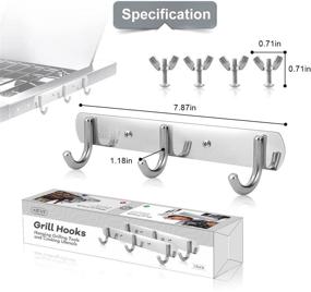 img 3 attached to 🔥 AIEVE BBQ Utensil Holder Grill Hanger Hooks - Heavy Duty, 2 Pack Grill Hooks for Utensils, Organizer for Char Broil Gear Trax System - Ideal for Hanging Grilling and Cooking Utensils, Outdoor Barbecue Tools