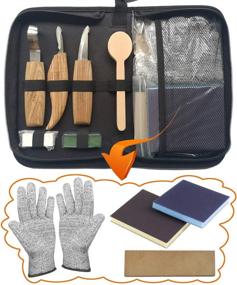 img 3 attached to PRUGNA Wood Carving Tools Set for Spoon, Kuksa, etc. - Complete Carving Kit with 3 Knives, Sanding Sponges, Whetstone, Strop, Polishing Compound, and Exquisite Portable Case