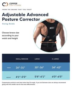 img 3 attached to 👍 Copper Compression Posture Corrector - Ultimate Support Brace for Men and Women, Adjustable with High Copper Content, Promotes Correct Posture in Upper and Lower Back, Ideal for Lumbar Scoliosis (XL 34” to 42” Waist)