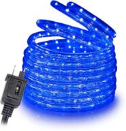 🔵 wyzworks blue led extendable rope lights - 150ft length, 1/2" thickness, pre-assembled - 10ft, 25ft, 50ft, 100ft options - etl certified for christmas holiday decoration lighting логотип