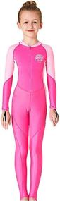 img 4 attached to 👶 Kids' UPF 50+ Long Sleeve Full Body Swimsuit for Water Sports, Sun Protection, and Rash Guard - One Piece Wetsuit Swimwear