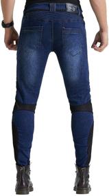 img 2 attached to XL Blue Summer Mesh Motorcycle Riding Jeans: Slim Stretch Pants with Armor for Motocross Racing