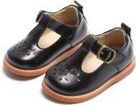 👧 thee bron toddler t strap uniform girls' shoes: stylish & comfortable flats for little fashionistas logo