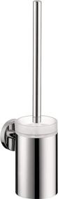 img 3 attached to Hansgrohe Chrome Toilet Brush with Holder - Easy Installation, 15-inch Modern Coordinating Bathroom Accessory (40522000)