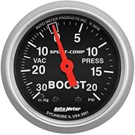 auto meter sport-comp 🚗 boost/vacuum gauge, 2.3125 in. - mechanical logo