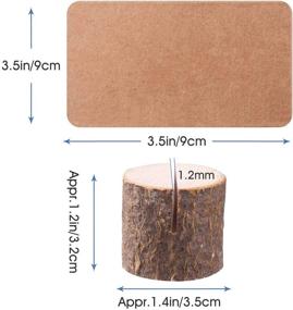 img 3 attached to 🌿 Toncoo Wood Place Card Holders Bundle - Premium Rustic Table Number Holders & Kraft Place Cards, Ideal for Wedding Party Tables & More