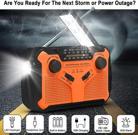 img 3 attached to Portable NOAA Emergency Weather Radio - Hand Crank Solar Weather Alert Radio with AM/FM, LED Flashlights, SOS Alarm, Reading Lamp, USB Charger - Ideal for Household and Outdoor Emergencies