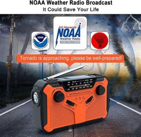 img 2 attached to Portable NOAA Emergency Weather Radio - Hand Crank Solar Weather Alert Radio with AM/FM, LED Flashlights, SOS Alarm, Reading Lamp, USB Charger - Ideal for Household and Outdoor Emergencies