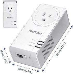 img 1 attached to 🔌 TRENDnet Powerline 1300 AV2 Adapter Kit with Built-in Outlet, Includes 2 x TPL-423E Adapters, IEEE 1905.1 & 1901, Gigabit Port, Extended Range Up To 300m (984 ft), White, TPL-423E2K
