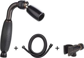 img 3 attached to 🚿 Enhance your Shower Experience with High Sierra's Durable Metal Handheld Shower Head Kit – Slip-Free Grip and Oil Rubbed Bronze Finish. Includes 72-Inch Metal Hose and Holder.