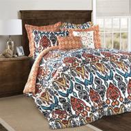 🛏️ lush decor 7 piece jaipur ikat comforter set - full/queen size - turquoise/rust - find your perfect bedding! logo