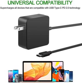 img 3 attached to 💡 Universal USB C Laptop Charger, 61W/65W Type C Power Adapter for Mac Book Pro, Dell, HP, Thinkpad, ASUS, Acer, Huawei Matebook, and More Laptops or Smartphones with USB C