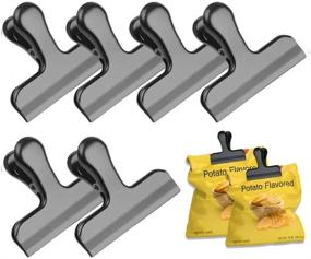 img 4 attached to 🔐 Stainless Steel Heavy Duty Chip Bag Clips, 3 Inches Wide, Set of 6 - Perfect for Air Tight Sealing of Coffee & Food Bags, for Kitchen, Home, and Office Use