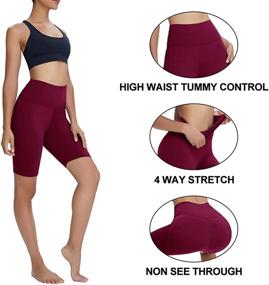 img 3 attached to Women's 4-Pack High Waist Biker Shorts - Soft Workout Shorts for Yoga, Running, Athletic, and Cycling