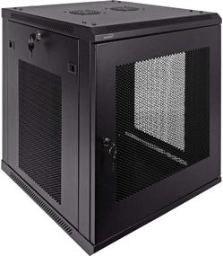 img 3 attached to NavePoint 12U Deluxe IT Wallmount Cabinet: 19-Inch Server Network Rack with Locking Door & Perforated Design, 24-Inches Deep - Black