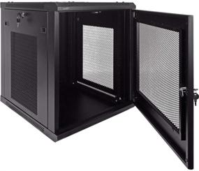 img 2 attached to NavePoint 12U Делюкс IT настенный шкаф: 19-дюймовый серверный сетевой стойка с запирающейся дверью и перфорированным дизайном, глубиной 24 дюйма - черный