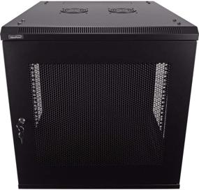 img 4 attached to NavePoint 12U Deluxe IT Wallmount Cabinet: 19-Inch Server Network Rack with Locking Door & Perforated Design, 24-Inches Deep - Black