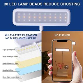 img 1 attached to 🔦 Versatile and Eye-Friendly LED Desk Lamp with Pen/Phone Holder: Rechargeable, Flexible Gooseneck, 3 Color Modes, Stepless Dimming - Ideal for Office, Dorm, or Bedroom (White)