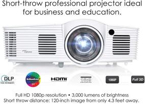 img 3 attached to 📽️ Оптима EH200ST Полный 1080p 3D Коротко-метра жекционный проектор - 3000 люмен, Контрастность 20 000:1, порт HDMI с поддержкой MHL (белый)