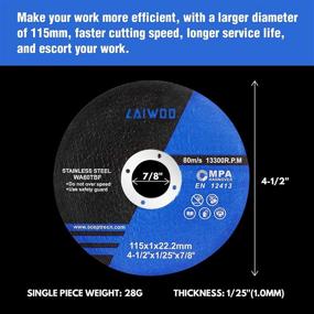 img 3 attached to LAIWOO 4-1/2 Cut-Off Wheels: 50-Pack Metal & Stainless Steel Cutting Discs for Angle Grinder - General Purpose Thin Metal Cutting Disc Grinder