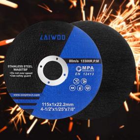 img 2 attached to LAIWOO 4-1/2 Cut-Off Wheels: 50-Pack Metal & Stainless Steel Cutting Discs for Angle Grinder - General Purpose Thin Metal Cutting Disc Grinder