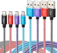 🔌 teyssor 6ft 4-пак micro usb-кабелей: прочный нейлоновый кабель для зарядки для устройств galaxy, lg и mp3 логотип