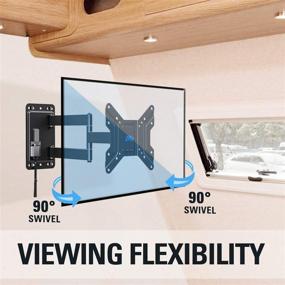 img 1 attached to RV TV Mount | Lockable Motorhome TV Wall Mount for 17-43 inch TVs | Full Motion Unique One Step Lock Design | Supports 44 lbs | Compatible with Camper Trailer, Boat, Truck | 200mm VESA | Black