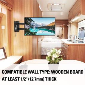 img 3 attached to RV TV Mount | Lockable Motorhome TV Wall Mount for 17-43 inch TVs | Full Motion Unique One Step Lock Design | Supports 44 lbs | Compatible with Camper Trailer, Boat, Truck | 200mm VESA | Black
