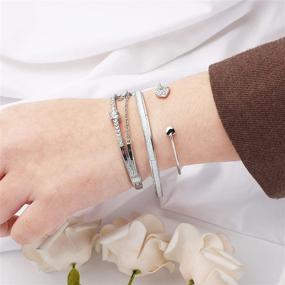 img 1 attached to 25-Piece Shiny Bangle Bracelet Set for Women - Adjustable & Giftable Bracelets for Girls