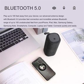 img 3 attached to 🔊 Портативная беспроводная колонка TREFAN с Bluetooth - тканевая колонка с мощностью 10 Вт, встроенным микрофоном (черная)