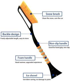 img 3 attached to 🧊 Jsdoin 27-Inch Snow Brush with Detachable Ice Scraper for Windshield - Ergonomic Foam Grip