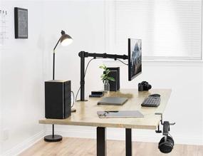 img 1 attached to 🖥️ VIVO Single 13-27 inch LCD Monitor Desk Mount Stand - Fully Adjustable, Tilt, Articulating - Holds 1 Screen (STAND-V001)