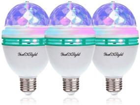 img 4 attached to 3-Pack E26 Disco Light Bulb - Rotating RGB Party Light Lamp with LED 🎉 Strobe Bulb, Multi Crystal Disco Bulb for Disco Birthday Party, Club, Bar, Karaoke, Halloween, Christmas