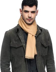 img 2 attached to HOYAYO Classic Cashmere Winter Scarf Men's Accessories and Scarves