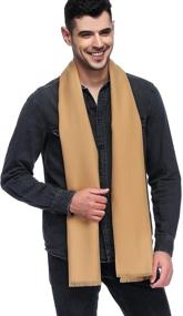 img 3 attached to HOYAYO Classic Cashmere Winter Scarf Men's Accessories and Scarves