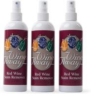 🍷 wine away red wine stain remover spray - powerful all-natural cleaner for carpets and upholstery - say goodbye to stubborn stains like blood, clothes, coffee, & pet stains - ideal for fresh & dried spots - 12 oz - pack of 3 logo