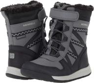 snow crush waterproof black grey boys' shoes : outdoor logo