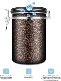 img 1 attached to ☕ JENNI-MER Coffee Canister Large Airtight Stainless Steel Container with Transparent Window for Fresher Beans and Grounds, Date Tracker, CO2-Release Valve, Measuring Scoop (Red)