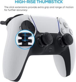 img 3 attached to 🎮 PS5 DualSense Controller Accessories Kit Bundle: MENEEA Thumb Grips Sticks Joystick + L2 R2 Trigger Extender+D-pad Button, Anti-Slip Replacement Parts for Playstation 5 Controller