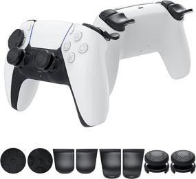 img 4 attached to 🎮 PS5 DualSense Controller Accessories Kit Bundle: MENEEA Thumb Grips Sticks Joystick + L2 R2 Trigger Extender+D-pad Button, Anti-Slip Replacement Parts for Playstation 5 Controller