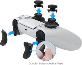 img 1 attached to 🎮 PS5 DualSense Controller Accessories Kit Bundle: MENEEA Thumb Grips Sticks Joystick + L2 R2 Trigger Extender+D-pad Button, Anti-Slip Replacement Parts for Playstation 5 Controller