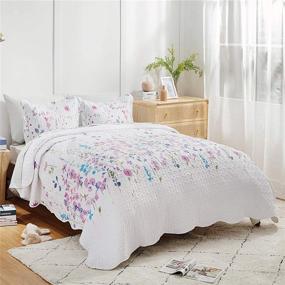 img 3 attached to 🌺 Bedsure Floral Quilt Sets Queen Bedspreads - Lightweight Kids' Bedspread & Coverlet Full Quilt Bedding Set, Bed Spreads Coverlet with Two Pillow Shams