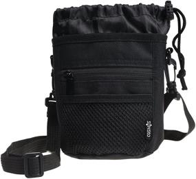 img 3 attached to 🐾 Convenient Cosmos Pet Snack Bag: Ultimate Waist Bag for Dog Training, With Shoulder Strap and Carabiner – Black, 4.5" W x 5.75" H
