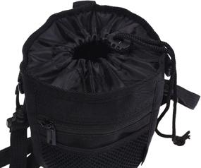 img 1 attached to 🐾 Convenient Cosmos Pet Snack Bag: Ultimate Waist Bag for Dog Training, With Shoulder Strap and Carabiner – Black, 4.5" W x 5.75" H