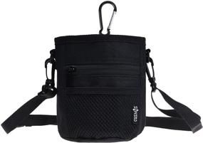 img 4 attached to 🐾 Convenient Cosmos Pet Snack Bag: Ultimate Waist Bag for Dog Training, With Shoulder Strap and Carabiner – Black, 4.5" W x 5.75" H