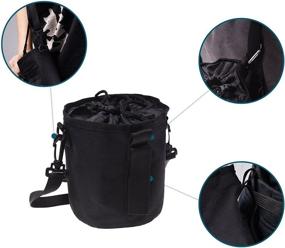img 2 attached to 🐾 Convenient Cosmos Pet Snack Bag: Ultimate Waist Bag for Dog Training, With Shoulder Strap and Carabiner – Black, 4.5" W x 5.75" H